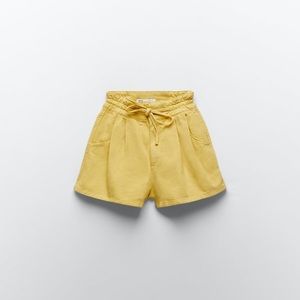 Zara yellow high waisted utility shorts. Size XS.